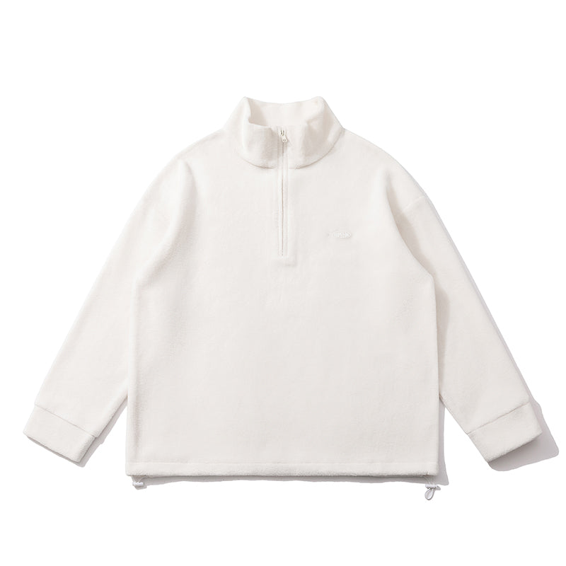 Autumn New Simple Stand Collar Half Zip Polar Fleece Sweatshirt Men's Trendy Brand Loose Casual Versatile Sports Top