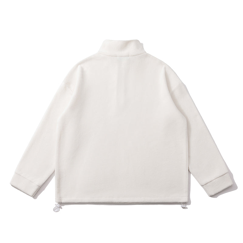 Autumn New Simple Stand Collar Half Zip Polar Fleece Sweatshirt Men's Trendy Brand Loose Casual Versatile Sports Top