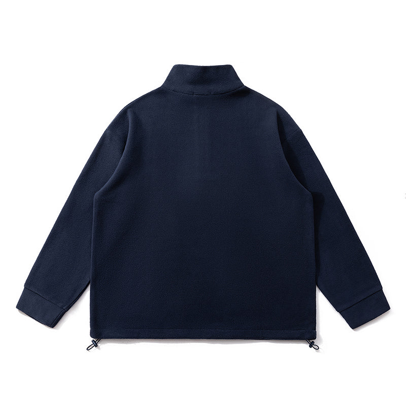 Autumn New Simple Stand Collar Half Zip Polar Fleece Sweatshirt Men's Trendy Brand Loose Casual Versatile Sports Top