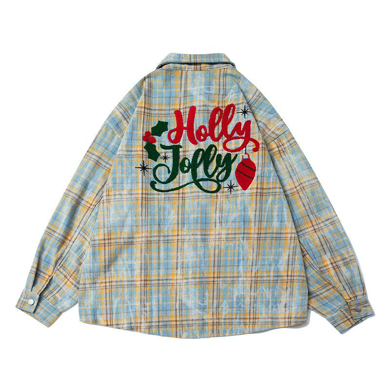 The New Spring and Autumn Style of American Retro Checkered Jackets, Long-sleeved Shirts, Loose Men's and Women's Casual Shirts, and Couple Casual Shirts are in Vogue