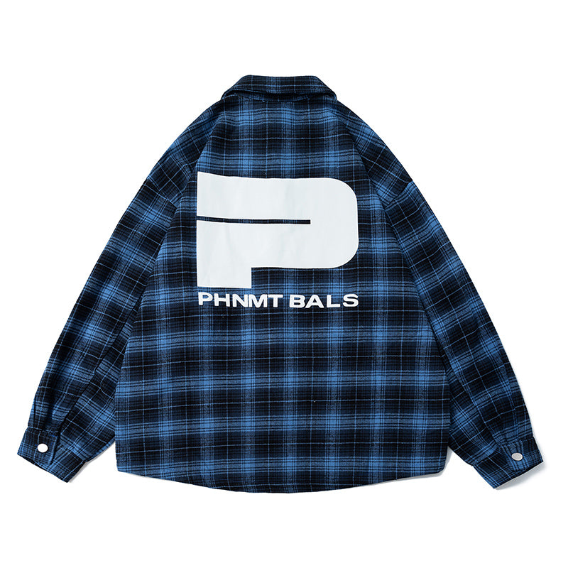 The New Matcha Green Checkered Shirt for Boys and Teenagers in Autumn is A Vintage Shirt with A Japanese Retro and High-end Feel