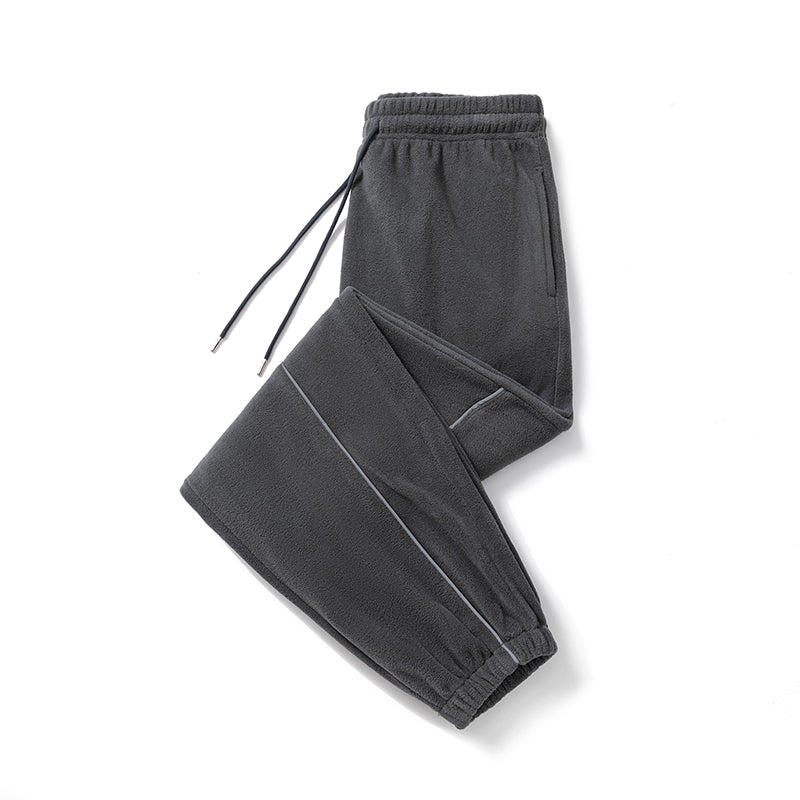 The New Autumn and Winter Trendy Brand High Street Rflective Line Straight-leg Sport Pants for Men Have A Loose, Casual and Versatile Drape, And Are Made of Polar Fleece American Sweatpants