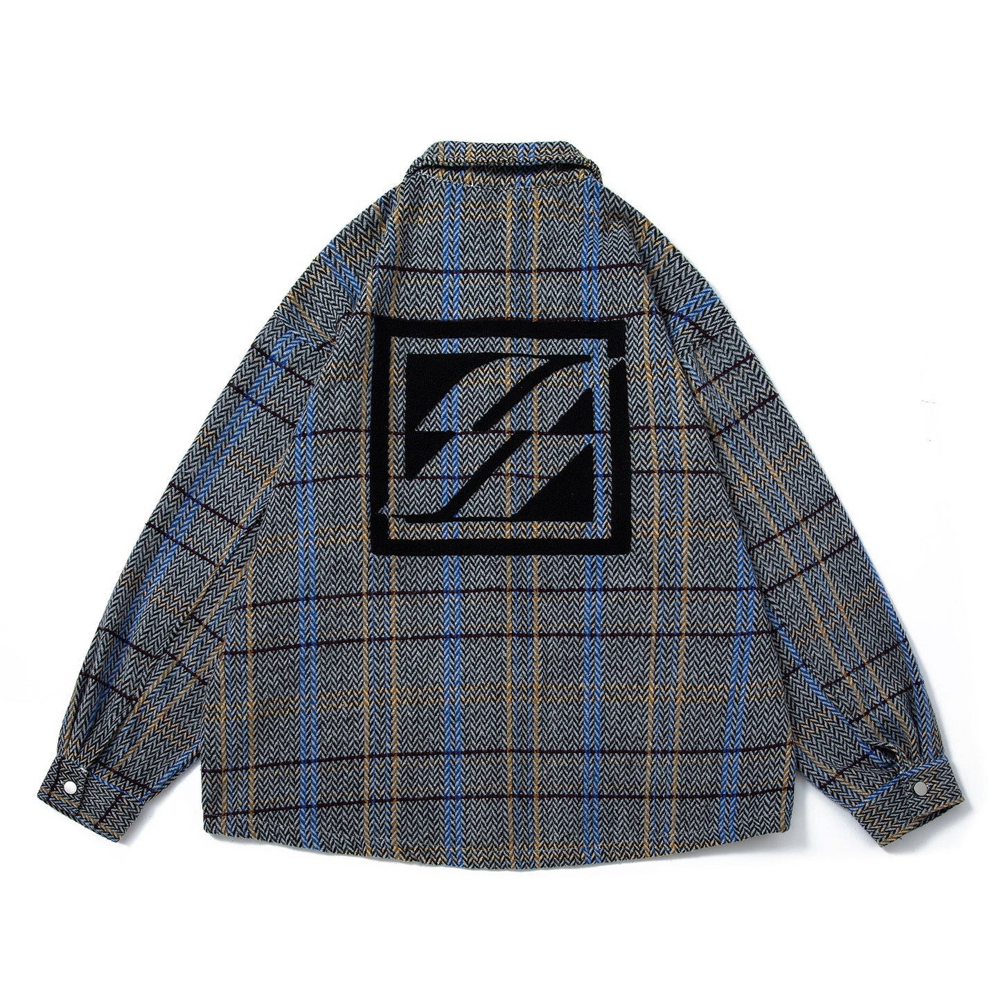 A New Japanese-style Retro Checkered Lapel Shirt Jacket for Men's Spring and Autumn, Featuring A Cool and Stylish Chanel-style Casual Jacket