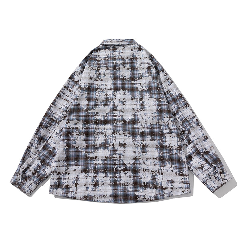 Spring and Autumn 2023 American Retro Spice Girl Style Loose and Versatile Long-sleeved Plaid Shirts for Men and Women High Street Jackets