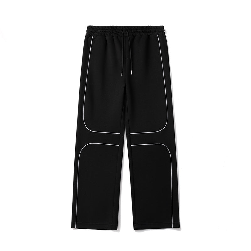 Spring and Summer American-style Luminous Stripe Versatile Sports Sweatpants for Women, Straight-leg Solid Color Loose Wide-leg Men's Casual Trousers