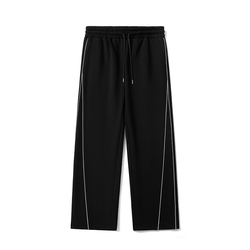 Straight-leg Casual Pants for Autumn and Winter, Men's Loose, Fat-fit, Plate-size Sportswear Pants, Trendy Wide-leg Pants for Overweight Teenagers
