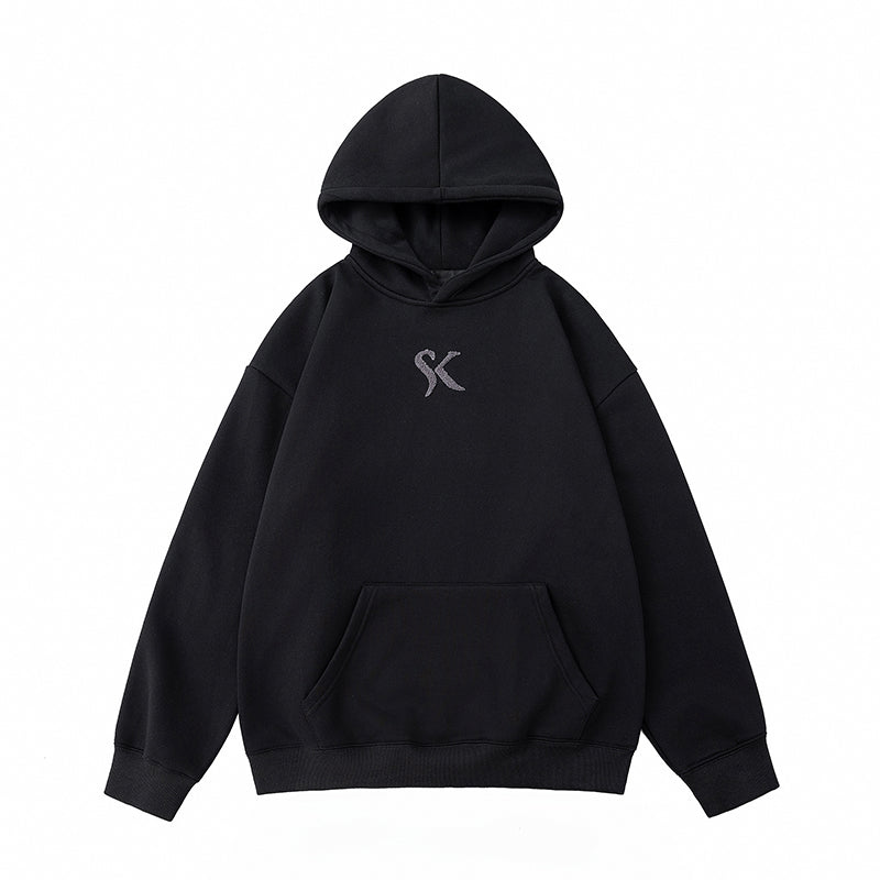 American Heavyweight Hooded Sweatshirt, Men's Embroidered Towel, Autumn Trendy Brand Loose Couple Coat