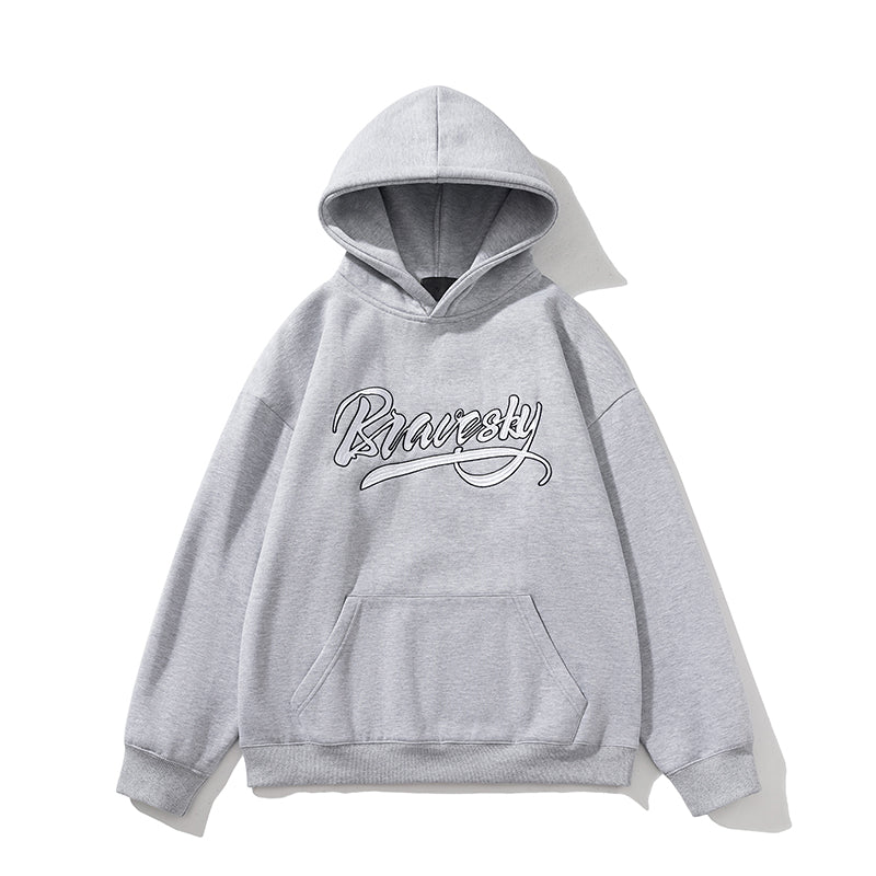 The Original Design Sense of Chinese Trend, Embroidered American Hooded Sweatshirt for Men and Women, and the Trend of Fleece Warm Outerwear for Autumn and Winter