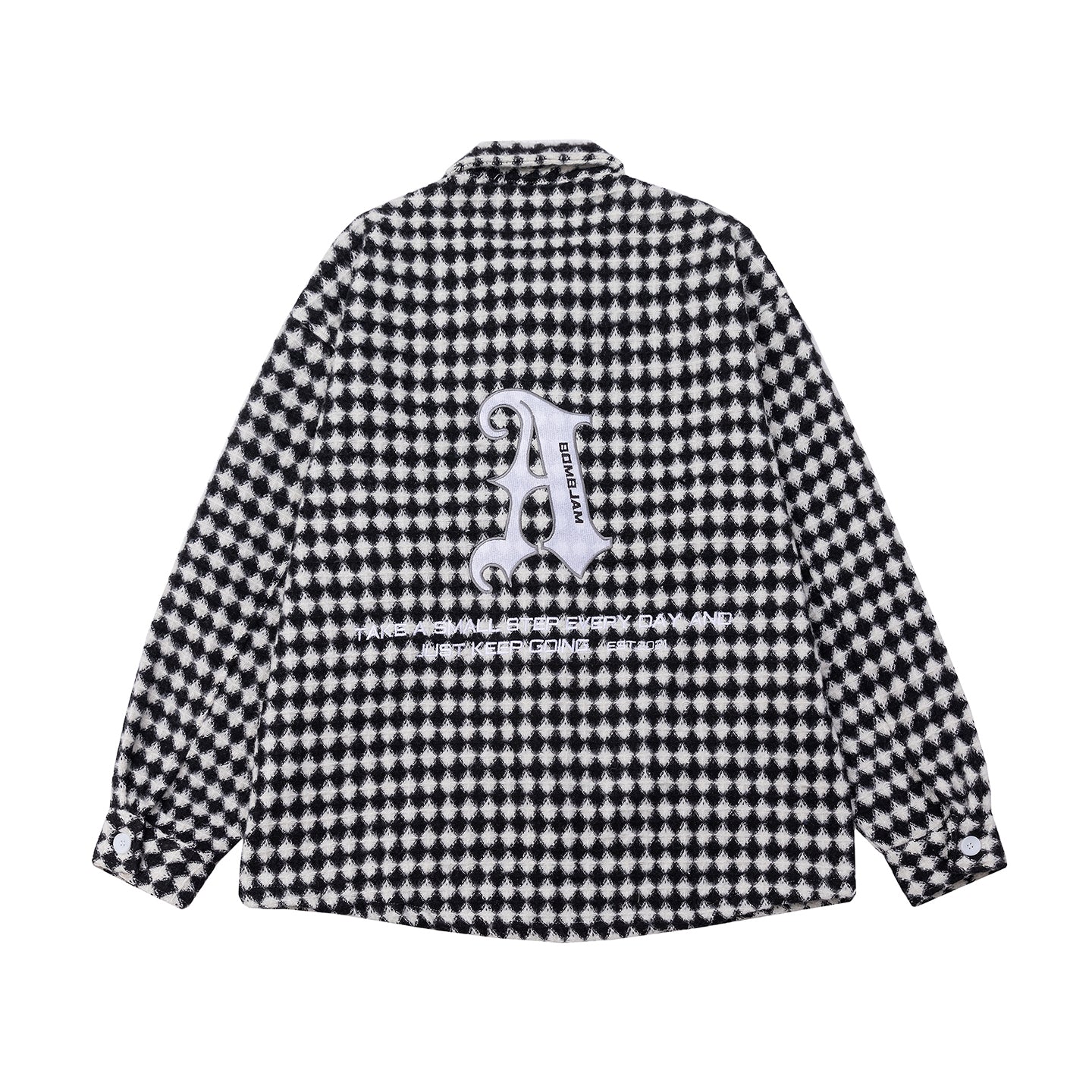 Thousand Bird Check American Retro High Street Vibe Chanel-style Jacket for Men, Spring Checked Shirt, Trendy Brand, High-end, Loose Lapel Jacket for Women