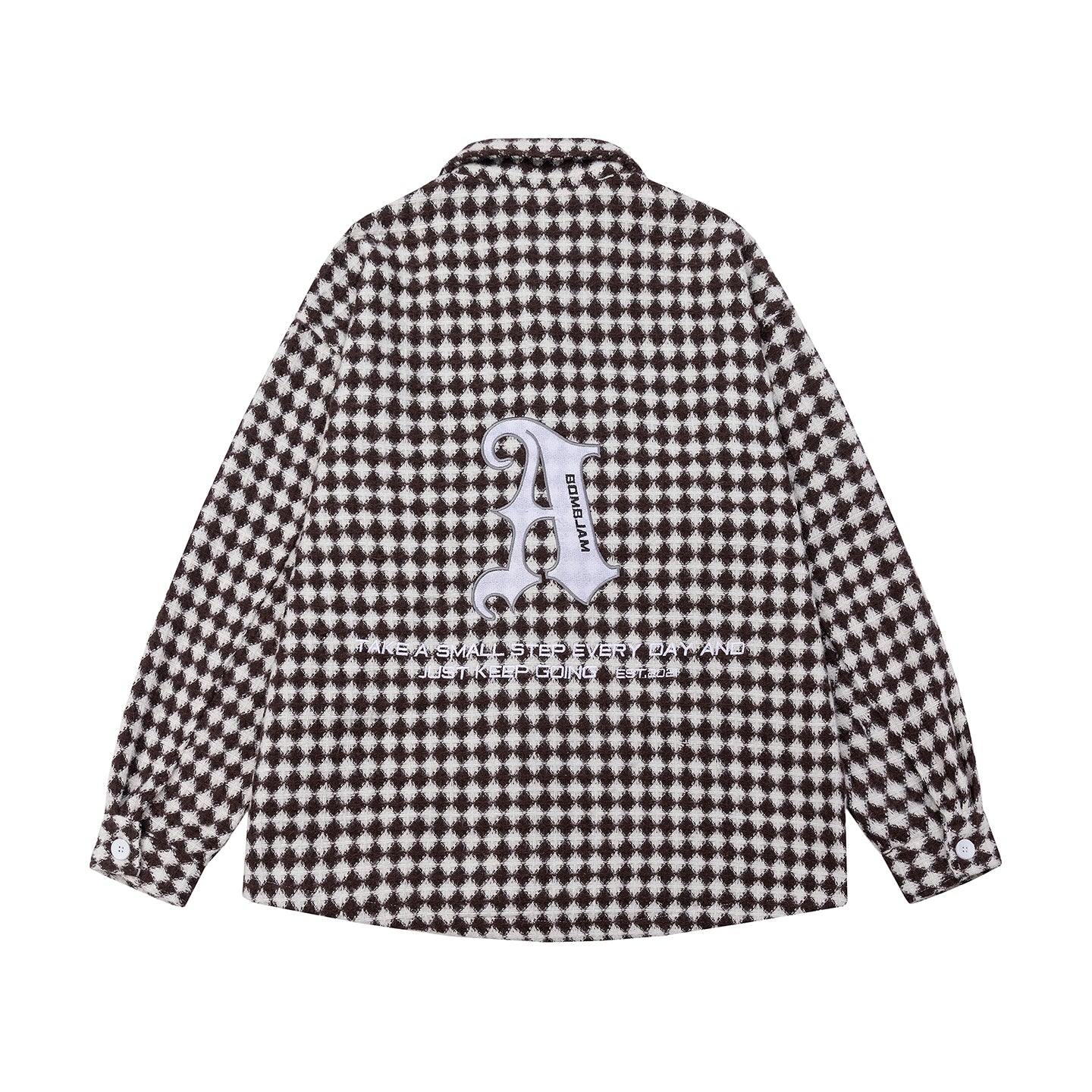 Thousand Bird Check American Retro High Street Vibe Chanel-style Jacket for Men, Spring Checked Shirt, Trendy Brand, High-end, Loose Lapel Jacket for Women