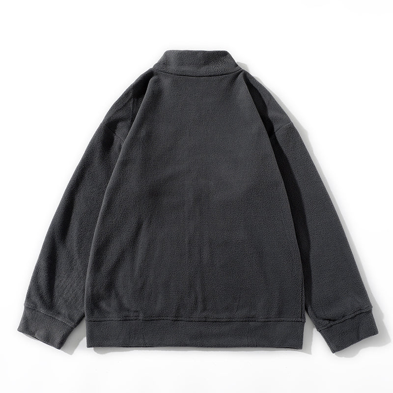 Simple Fleece Jacket for Men, New Campus Fashion Basic Stand-up Collar Warm Zipper Hoodie, Fleece Jacket for Men
