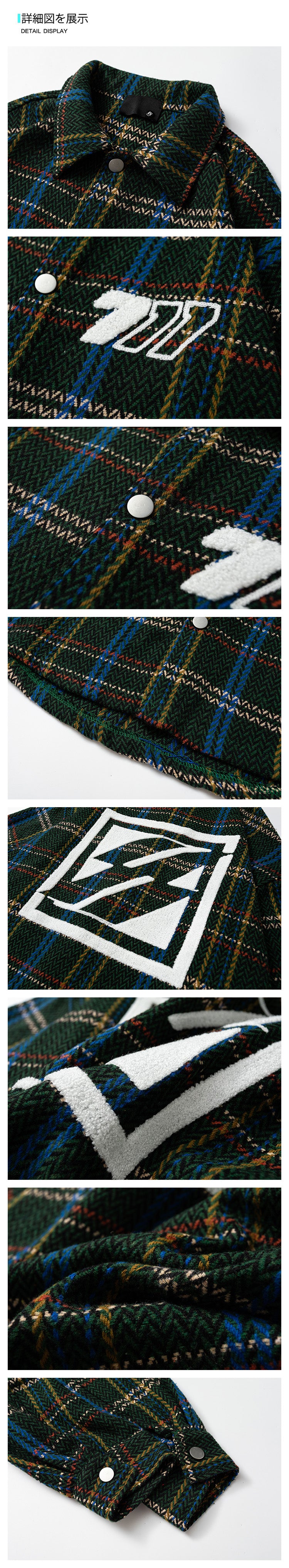 A New Japanese-style Retro Checkered Lapel Shirt Jacket for Men's Spring and Autumn, Featuring A Cool and Stylish Chanel-style Casual Jacket