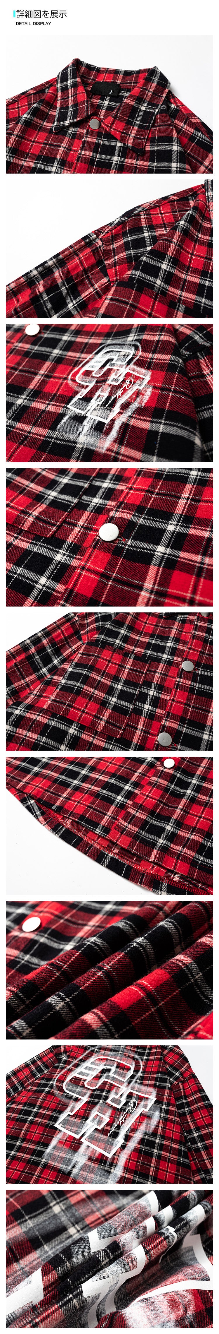 Original, Versatile, Loose-checked Long-sleeved Shirt Couple Coats in Chinese Fashion