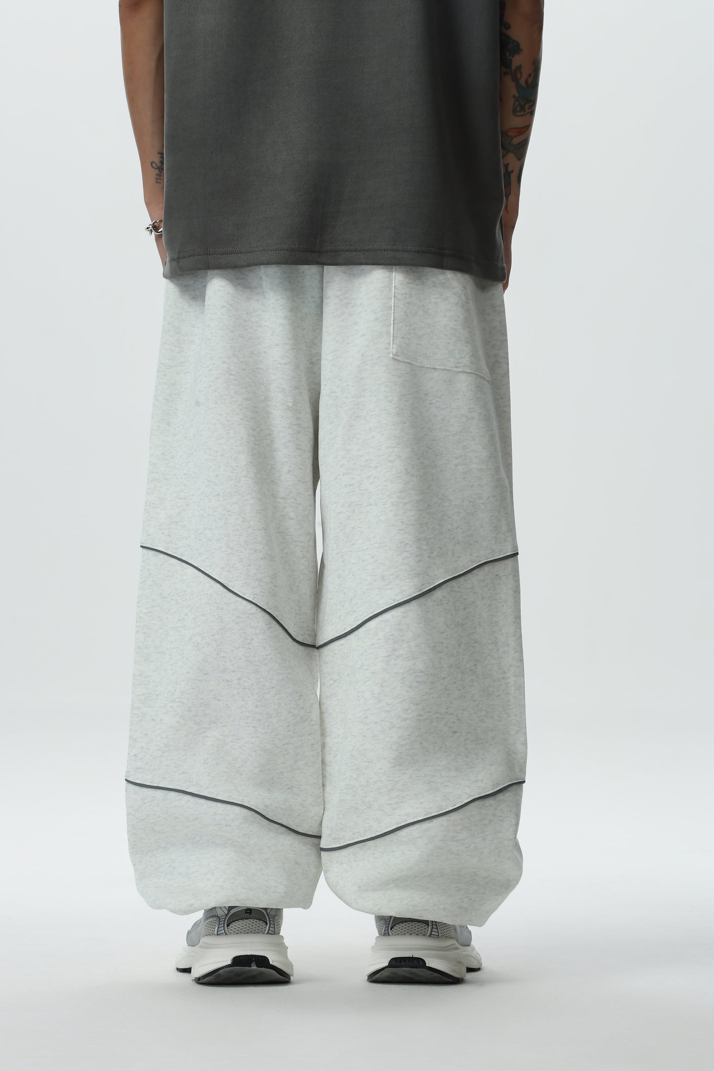 New Laid-back Style Thickened Casual Trendy Men's Sportswear Pants, High-waisted Straight-leg Wide-Leg Constricted Nine-inch Pants