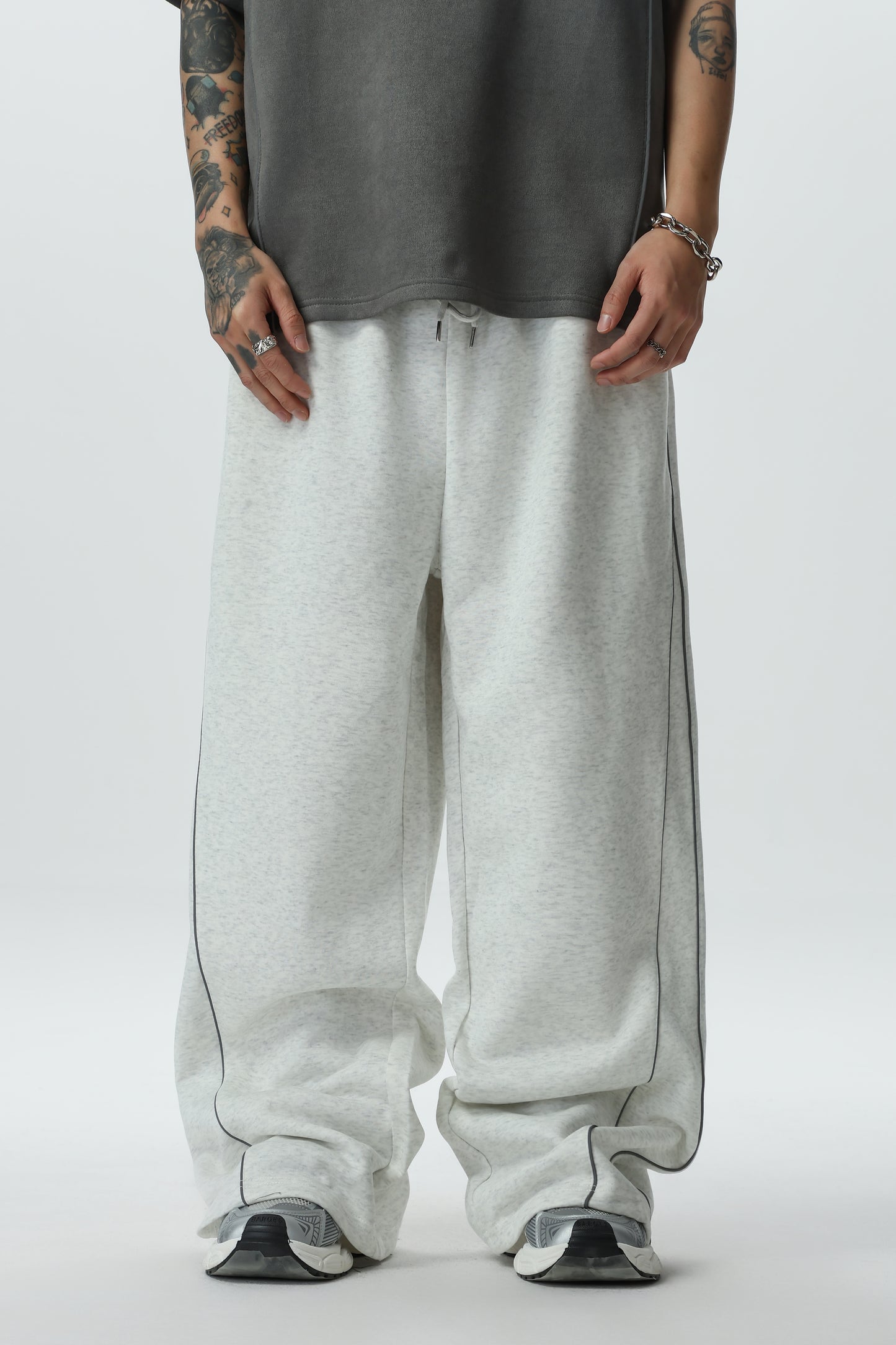 Straight-leg Casual Pants for Autumn and Winter, Men's Loose, Fat-fit, Plate-size Sportswear Pants, Trendy Wide-leg Pants for Overweight Teenagers