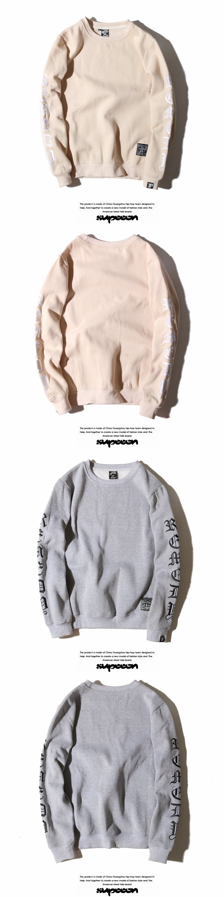New Autumn and Winter Trendy Brand Round-neck Long-sleeved Embroidered Long-sleeved Sweatshirt for Students, Loose Ulzzang Men's and Women's Fleece Jacket