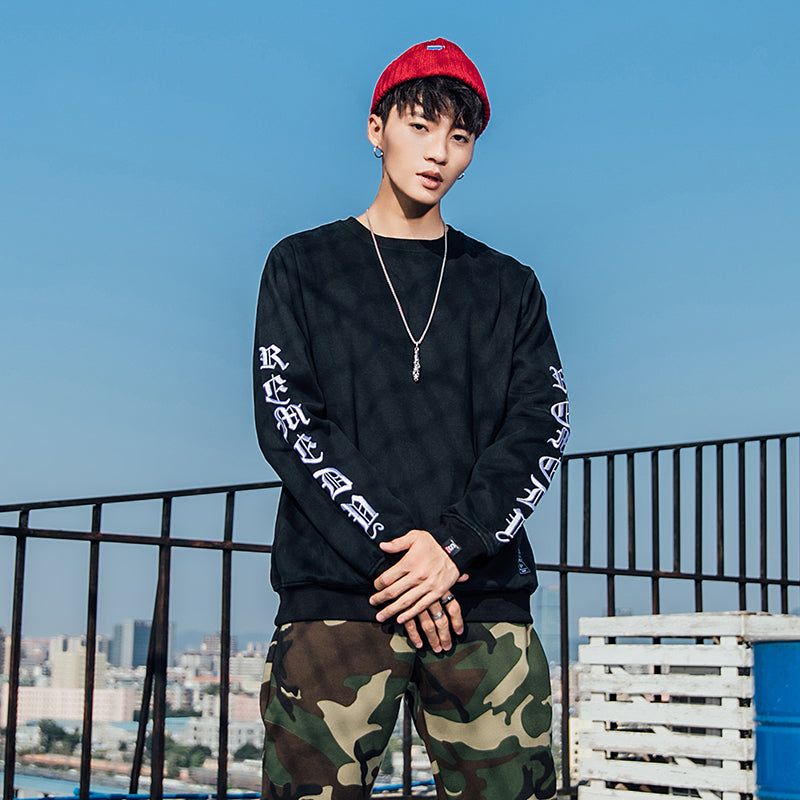 New Autumn and Winter Trendy Brand Round-neck Long-sleeved Embroidered Long-sleeved Sweatshirt for Students, Loose Ulzzang Men's and Women's Fleece Jacket