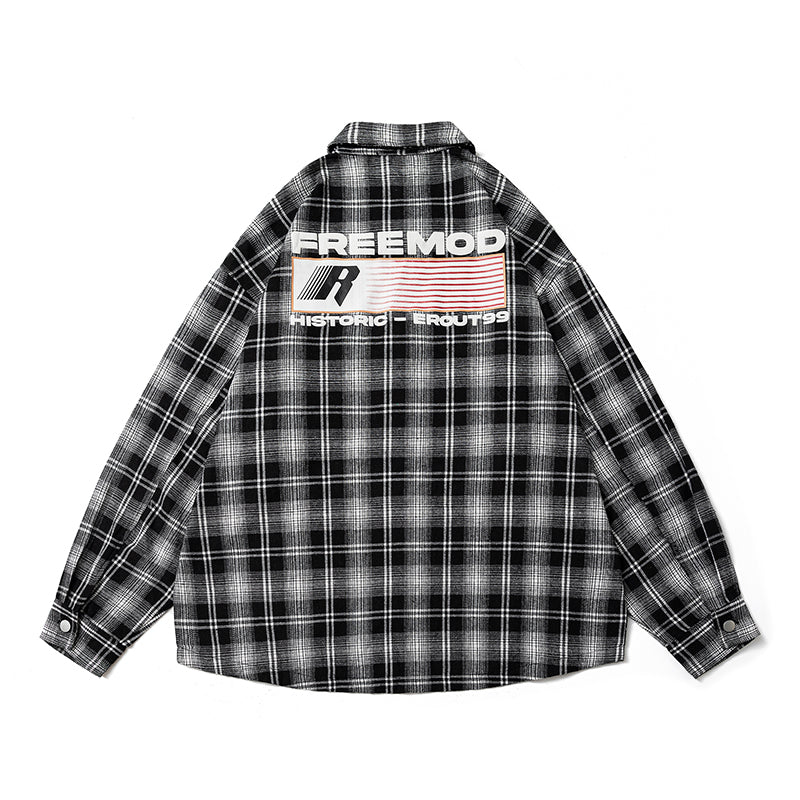 Autumn Retro Checked Shirt for Men, A High-end, Loose, Casual and Laid-back Style Shirt Jacket for Women