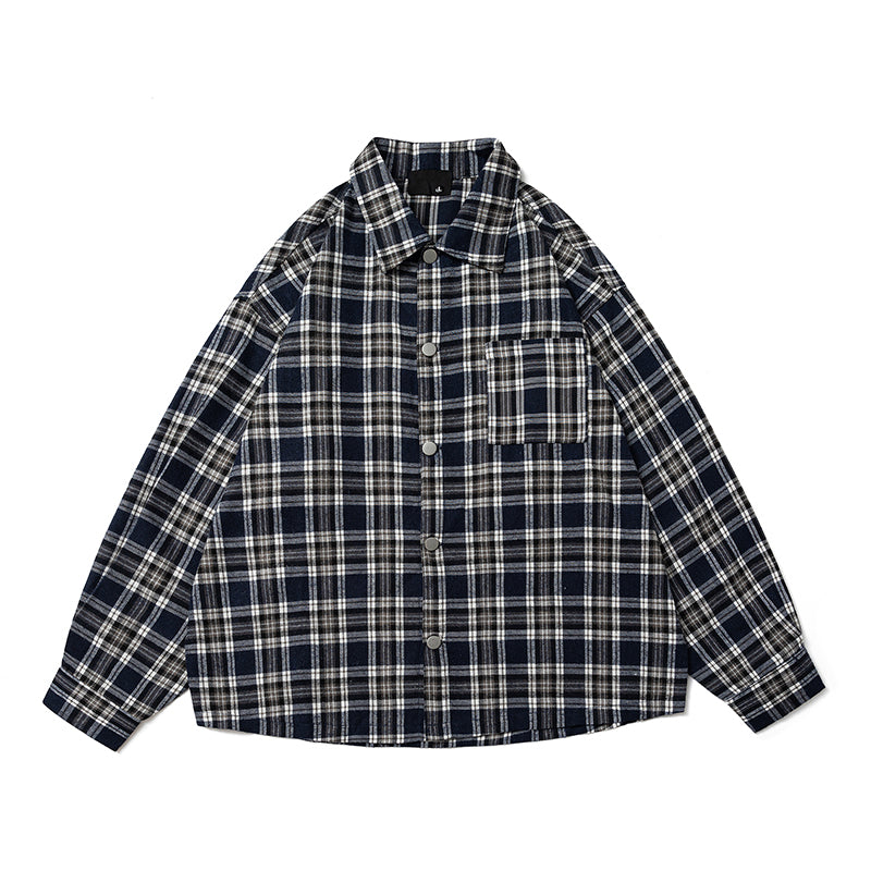 American Letter-embroidered Checkered Shirts are A Trendy Oversized Casual Shirt for Men and Women in Spring and Autumn