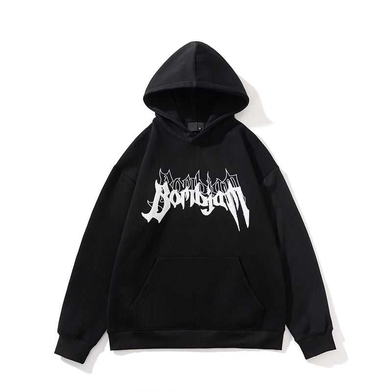 A New Loose American-style Hooded Sweatshirt for Men in Spring and Autumn, Featuring A Towel with Embroidered Letters and A Loose Couple's Coat
