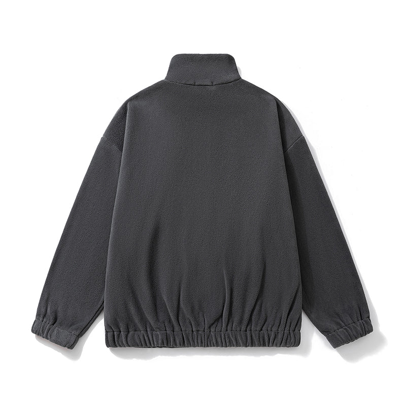 Men's Autumn and Winter Sweatshirt, Stand-up Collar, Half-zipper, Plush American Trendy Brand, Loose Casual Men's Top