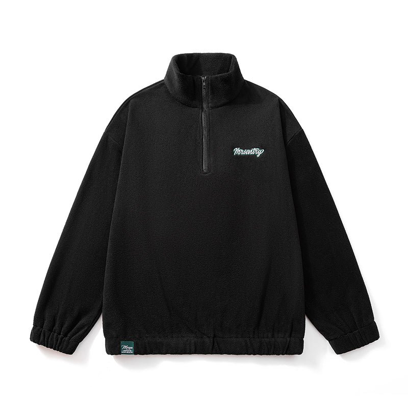Men's Autumn and Winter Sweatshirt, Stand-up Collar, Half-zipper, Plush American Trendy Brand, Loose Casual Men's Top