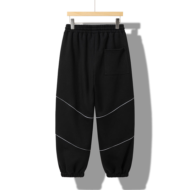 New Laid-back Style Thickened Casual Trendy Men's Sportswear Pants, High-waisted Straight-leg Wide-Leg Constricted Nine-inch Pants