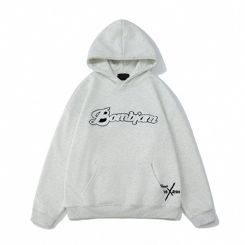 American Heavyweight Hooded Sweatshirt, Towel Embroidery Men's Autumn Trendy Brand Loose Couple Coat