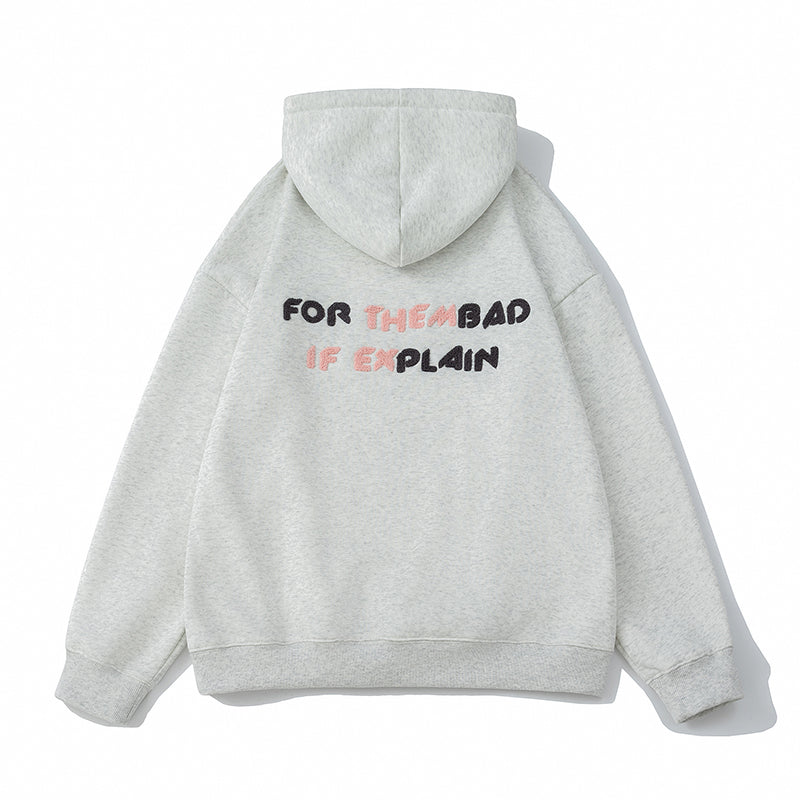 American Heavyweight Hooded  Sweatshirt, Men's Embroidered Towel, Autumn Trendy Brand Loose Couple Coat