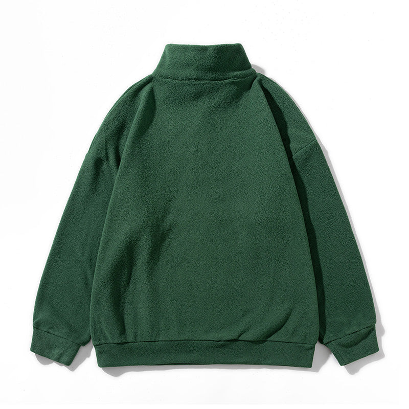 Lapel Solid-color Couple Long-sleeved POLO Shirt, Fleece for Boys, Korean Students, Versatile Loose and Trendy Top