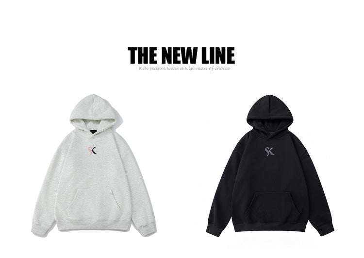 American Heavyweight Hooded  Sweatshirt, Men's Embroidered Towel, Autumn Trendy Brand Loose Couple Coat