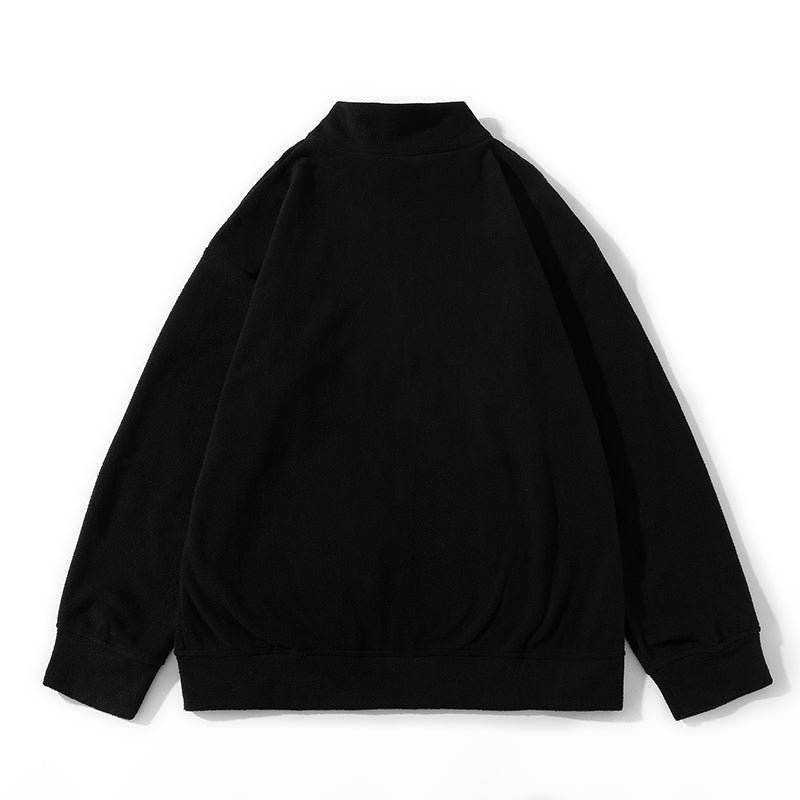 Simple Fleece Jacket for Men, New Campus Fashion Basic Stand-up Collar Warm Zipper Hoodie, Fleece Jacket for Men
