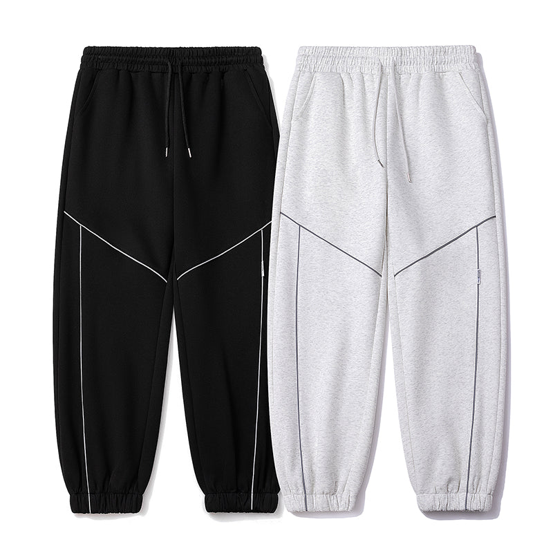 Men's Skinny Pants for Autumn and Winter, Trendy Sportswear Pants, Men's Loose and Casual Pants with Light Strips, Versatile Sweatpants