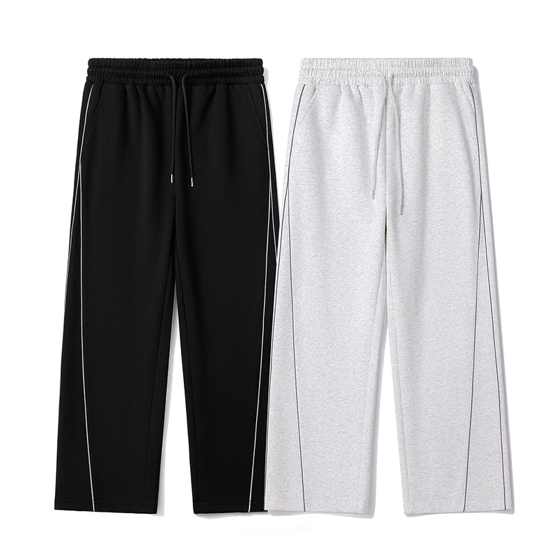Straight-leg Casual Pants for Autumn and Winter, Men's Loose, Fat-fit, Plate-size Sportswear Pants, Trendy Wide-leg Pants for Overweight Teenagers