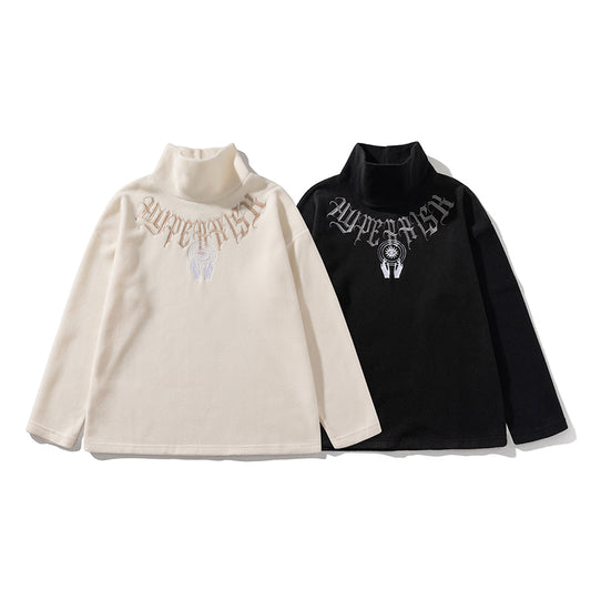 American Retro Polar Fleece Sweatshirt Men and Women Loose Autumn New Style Pullover Ins Trendy Brand Tops
