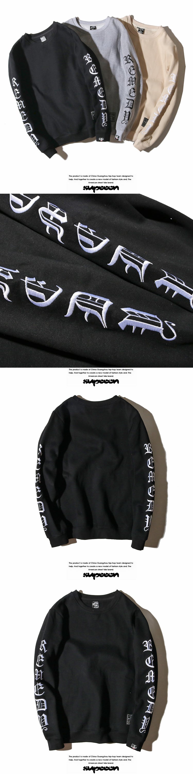 New Autumn and Winter Trendy Brand Round-neck Long-sleeved Embroidered Long-sleeved Sweatshirt for Students, Loose Ulzzang Men's and Women's Fleece Jacket