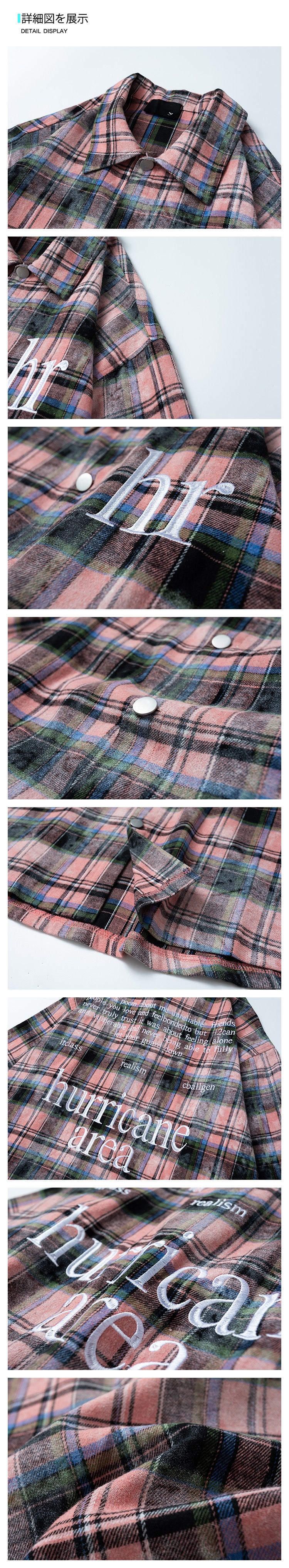 New Autumn and Winter Washed and Aged Embroidered Checkered Shirt Jackets for Men and Women, American Loose Sun-protectives Shirt