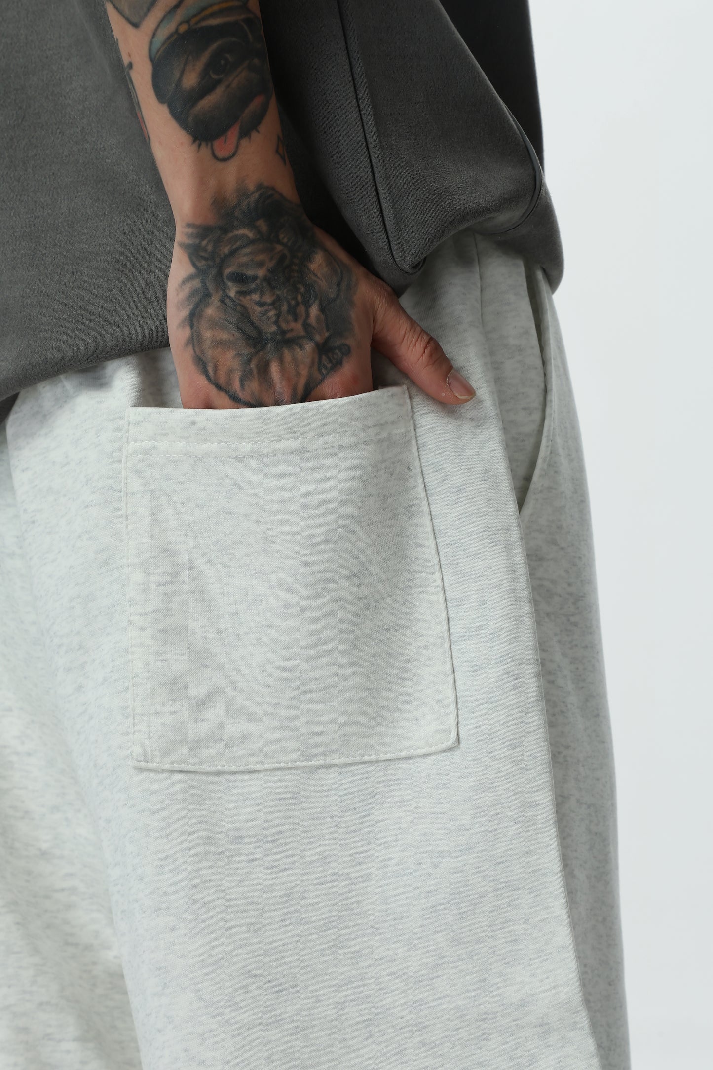 New Laid-back Style Thickened Casual Trendy Men's Sportswear Pants, High-waisted Straight-leg Wide-Leg Constricted Nine-inch Pants
