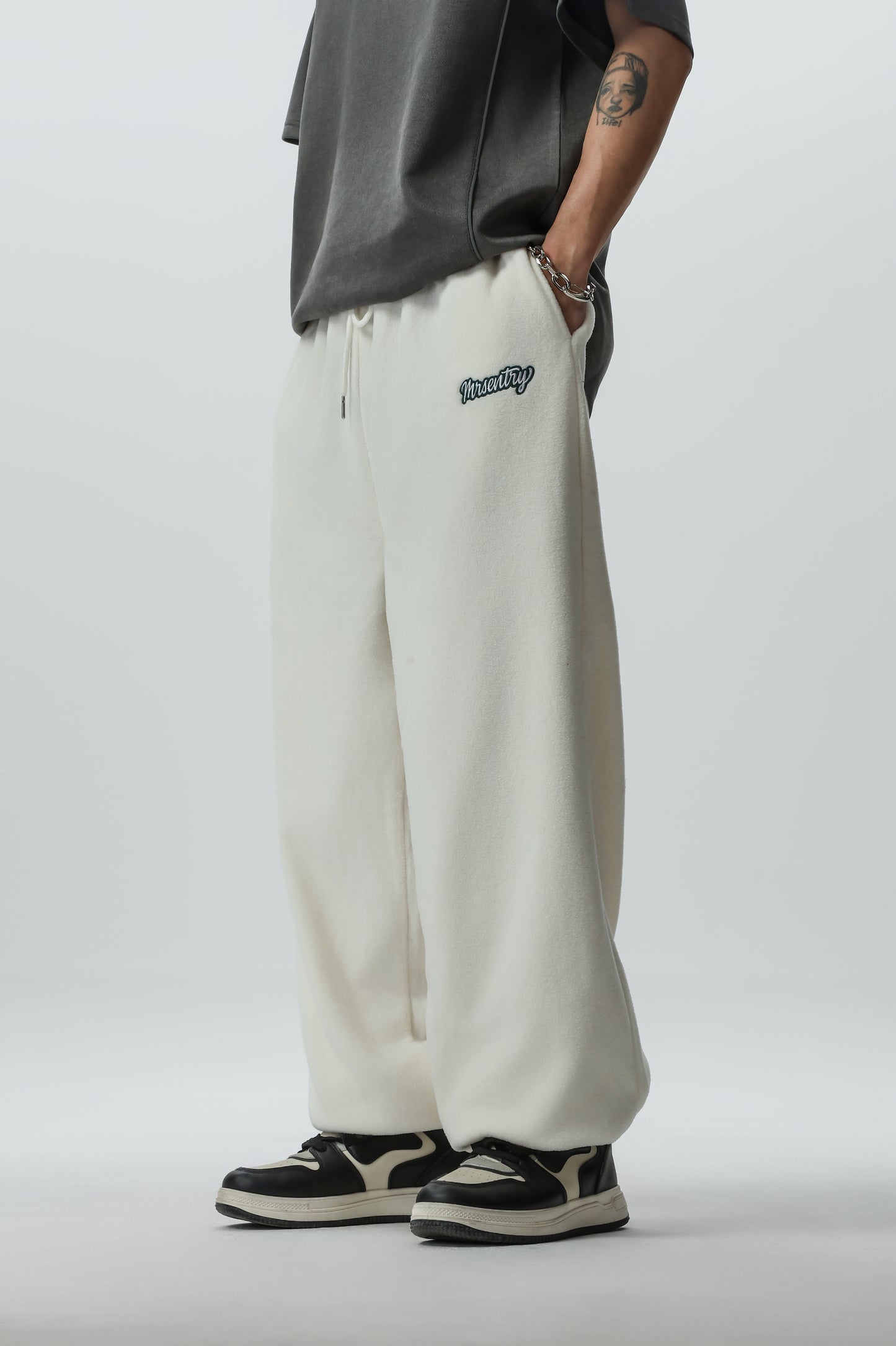 Autumn and Winter Warm Fleece Corset Cotton Pants for Men, Loose BF Street Dance Sports Elastic Sweatpants