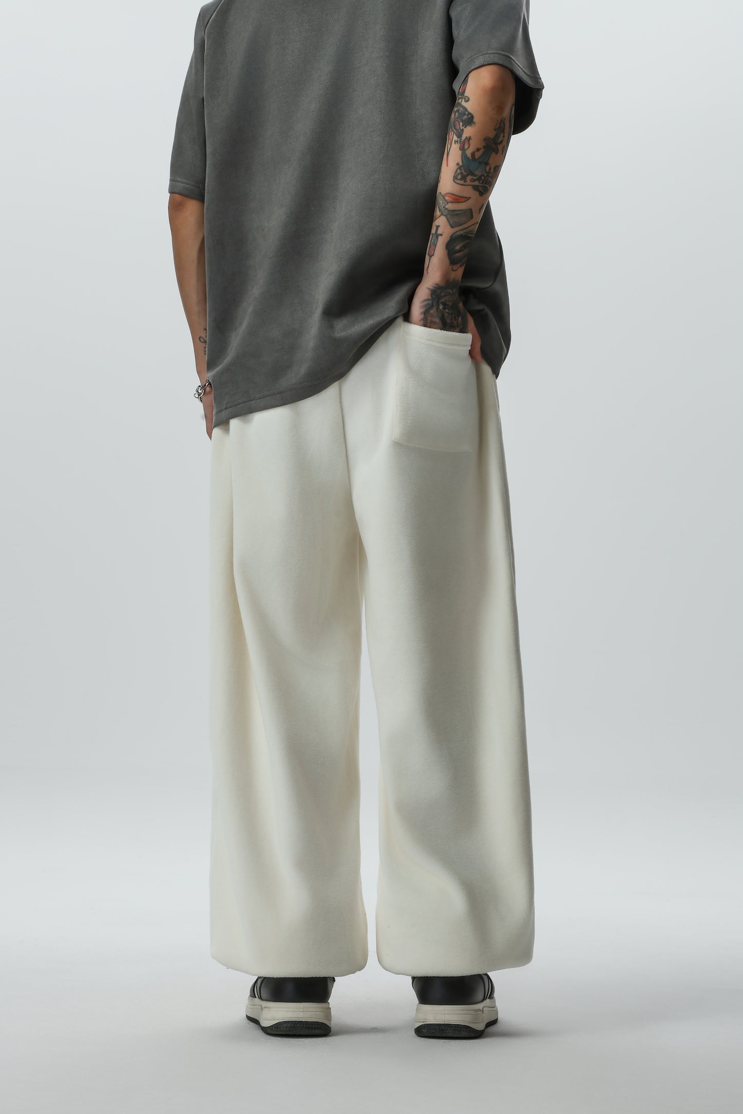 Autumn and Winter Warm Fleece Corset Cotton Pants for Men, Loose BF Street Dance Sports Elastic Sweatpants