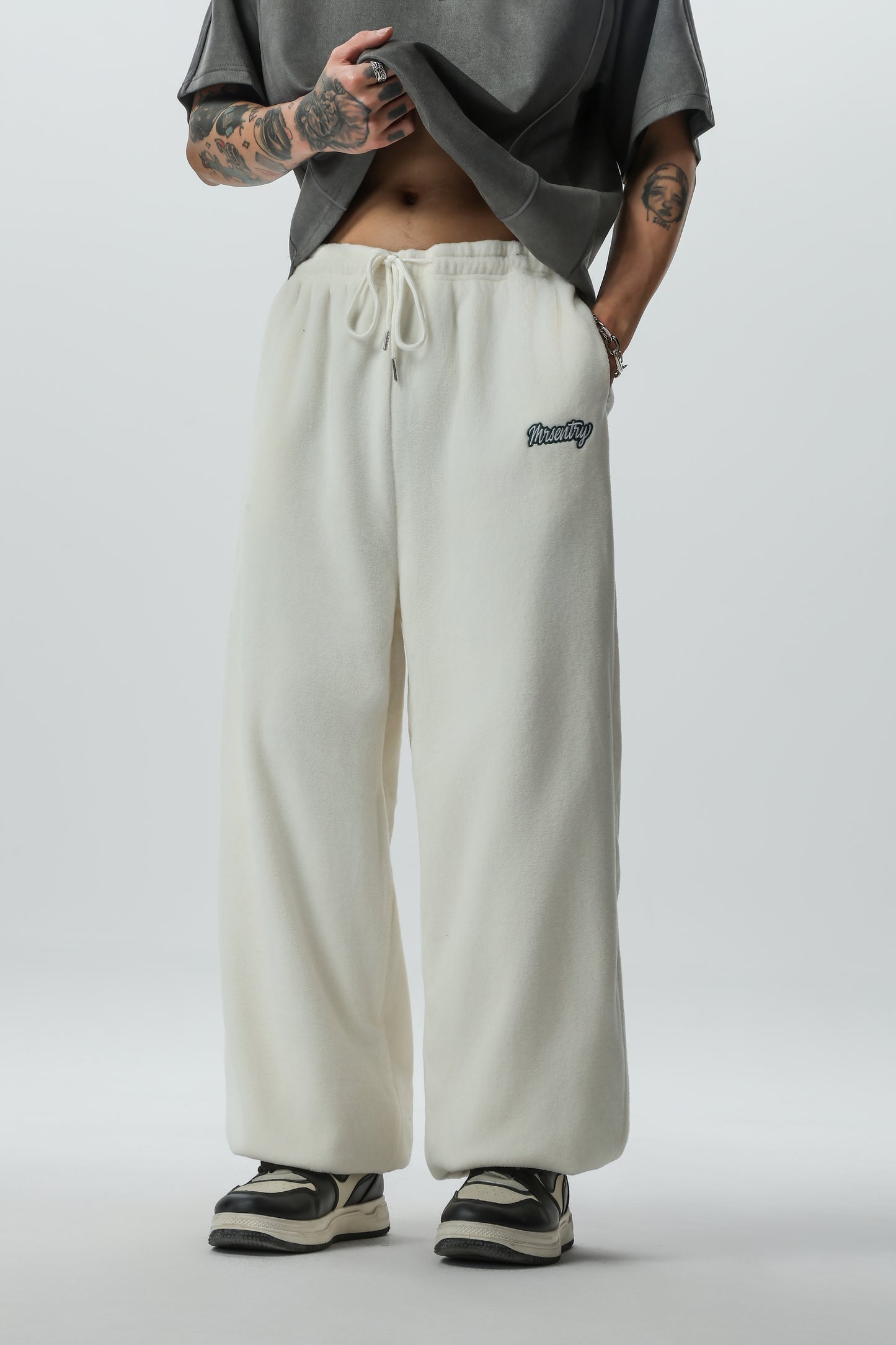 Autumn and Winter Warm Fleece Corset Cotton Pants for Men, Loose BF Street Dance Sports Elastic Sweatpants
