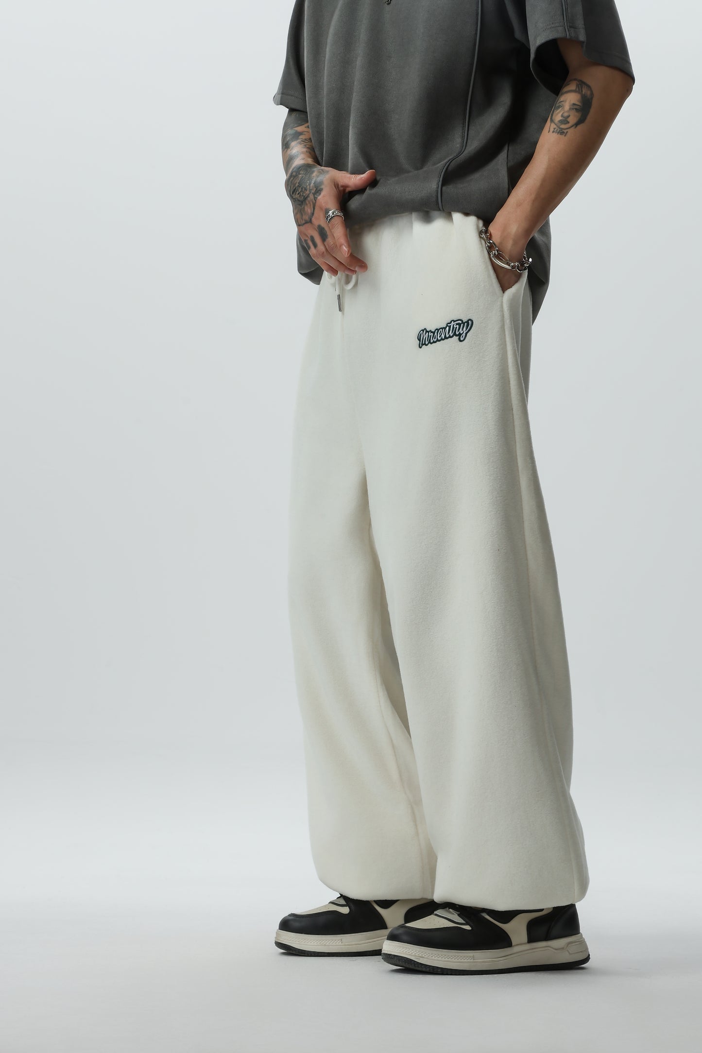 Autumn and Winter Warm Fleece Corset Cotton Pants for Men, Loose BF Street Dance Sports Elastic Sweatpants