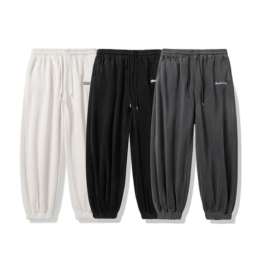 Autumn and Winter Warm Fleece Corset Cotton Pants for Men, Loose BF Street Dance Sports Elastic Sweatpants