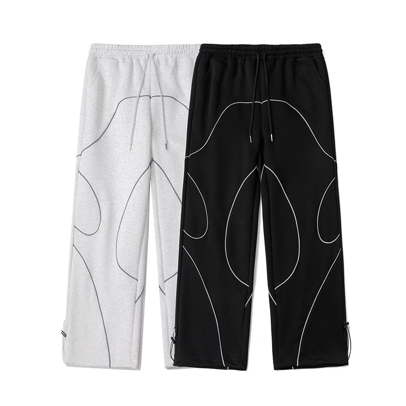 New Casual Pants for Women, Original Retro Reflective Strip Design, Loose Drawstring Sport Pants, Trendy Men's Pants