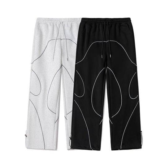 New Casual Pants for Women, Original Retro Reflective Strip Design, Loose Drawstring Sport Pants, Trendy Men's Pants