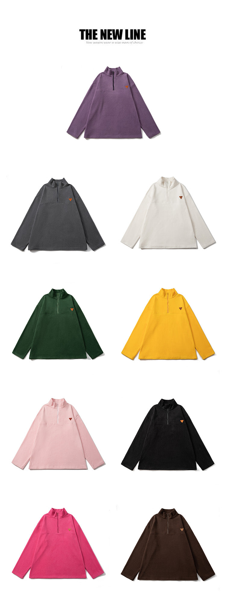 American Style Heavyweight Polar Fleece Jacket Men's Autumn and Winter Plus Velvet Thickened Half Zipper Sweater Warm Stand Collar Jacket Men and Women