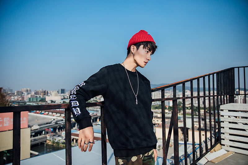 New Autumn and Winter Trendy Brand Round-neck Long-sleeved Embroidered Long-sleeved Sweatshirt for Students, Loose Ulzzang Men's and Women's Fleece Jacket