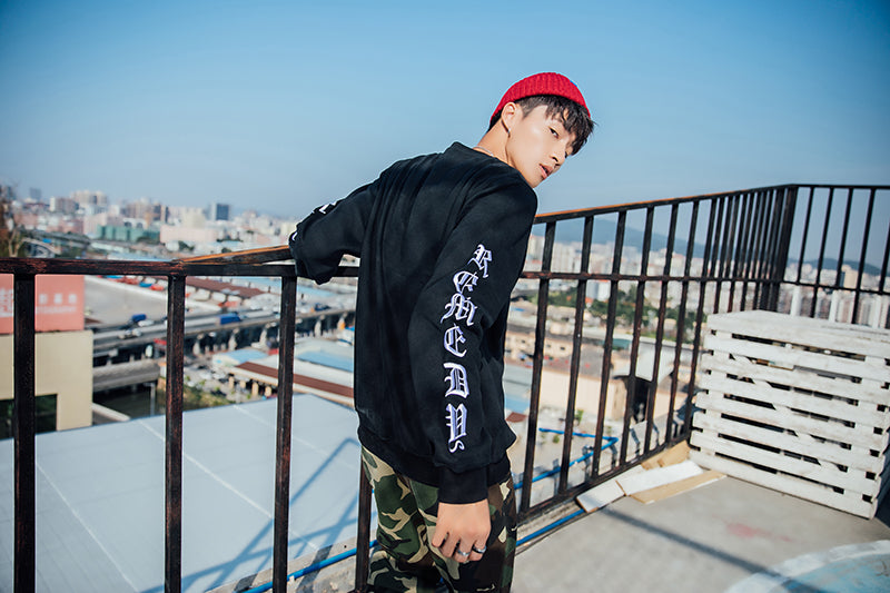 New Autumn and Winter Trendy Brand Round-neck Long-sleeved Embroidered Long-sleeved Sweatshirt for Students, Loose Ulzzang Men's and Women's Fleece Jacket